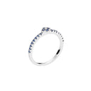 Ring med safir 4x1,7mm og 16x1,25mm hvidguld 333