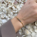 Grey moonstone top til armring - Sølv