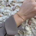 Peach moonstone top til armring - Sølv