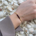 Garnet top til armring - Sølv
