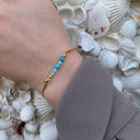 Turquoise and Aquamarine top til armring - Sølv