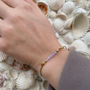 Light Amethyst top til armring - Sølv