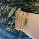 Elipse top with diamond til armring - Sølv