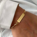 Signet top with diamond til armring - Forgyldt