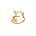 F Alphabet Ring - Forgyldt