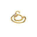 S Alphabet Ring - Forgyldt