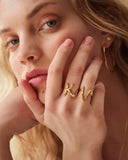 V Alphabet Ring - Forgyldt