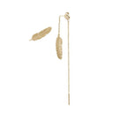 Feather Øreringe / chain - Forgyldt
