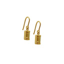 Square earhook Citrine - Forgyldt