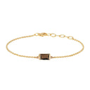 Square Armbånd with Smokey quartz - Forgyldt