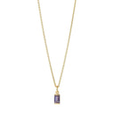 Square Vedhæng Amethyst - Forgyldt