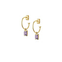 Square creol Amethyst - Forgyldt