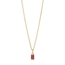 Square Vedhæng Pink topaz - Forgyldt