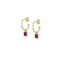 Square creol Pink topaz - Forgyldt