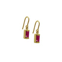 Square earhook Pink topaz - Forgyldt