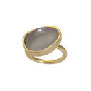 KOLO ring with Grey moonstone - Forgyldt