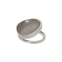 KOLO ring with Grey moonstone - Forgyldt