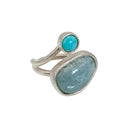 KOLO ring with Aquamarin and Turquoise - Sølv