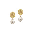 NORIA Earclips with pearl - Forgyldt