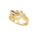 MILLE ring No. 4 with diamond - Forgyldt