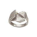 MILLE ring No. 5 with diamond - Forgyldt