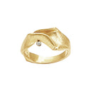 MILLE ring No. 6 with diamond - Forgyldt