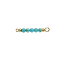 Turquoise top til armring - Forgyldt