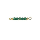 Green agate top til armring - Forgyldt