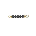 Black agate top til armring - Forgyldt