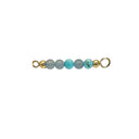 Turquoise and Aquamarine top til armring - Forgyldt
