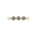 Koulè top with grey moonstone til armring - Forgyldt