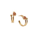 HORIZON creol with red aventurine - Forgyldt