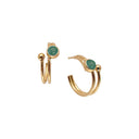 HORIZON creol with green aventurine - Forgyldt
