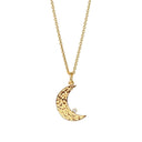 MOON Vedhæng small with diamond - Forgyldt