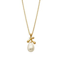 FLOREA Vedhæng with pearl and diamond - Forgyldt
