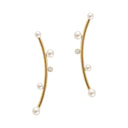 LUNA Øreringe with pearls and diamond - Forgyldt