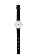 Bankers hvid 34 mm med læderrem - 53101-1601
