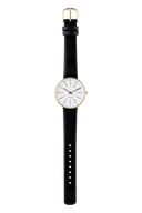 Bankers hvid 34 mm med læderrem - 53107-1601G