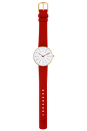 Bankers hvid 34 mm med læderrem - 53107-1603G