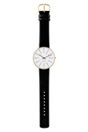 Bankers hvid 40 mm med læderrem - 53108-2001G