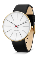 Bankers hvid 40 mm med læderrem - 53108-2001G