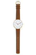 Bankers hvid 40 mm med læderrem - 53108-2017G