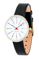 Bankers hvid 30 mm med læderrem - 53113-1401G