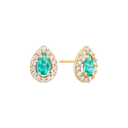 8 kt guld ørestikker oval lyseblå topas med syntetiske cubic zirconia