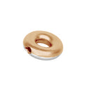 SHAPE 14kt guld/sølv rhod. "donut" lås