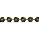 Armbånd marguerit sølv-fg.-sort. 14,5 mm.
