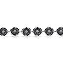 Armbånd marguerit sølv-sort. 14,5 mm.