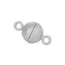Rhod. Sølv magnet perlelås 10mm mat