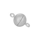 Rhod. Sølv magnet perlelås 12mm mat