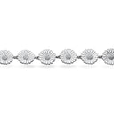 Armbånd marguerit sølv-hvid. 14,5 mm